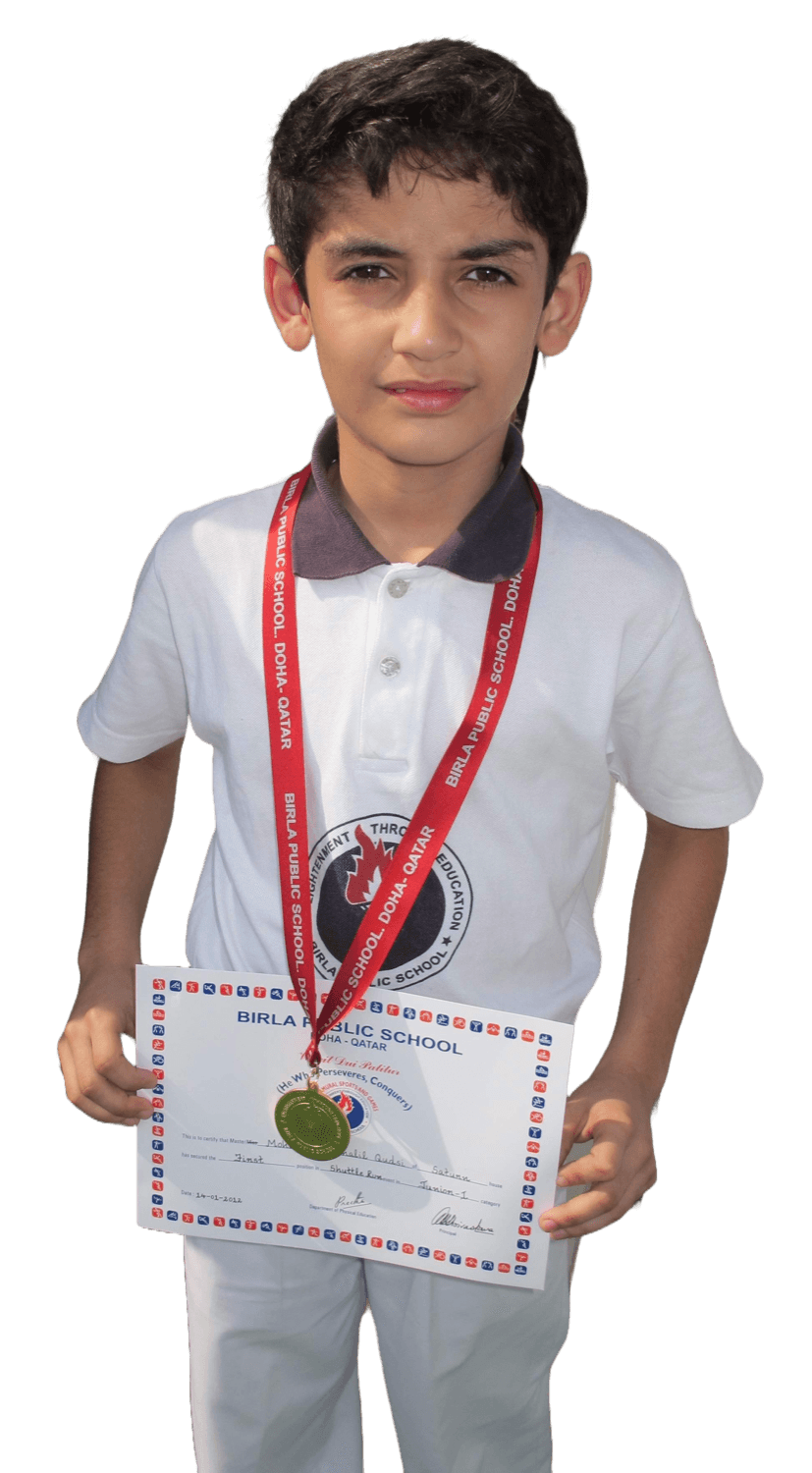 Mohammad as a young runner on a track